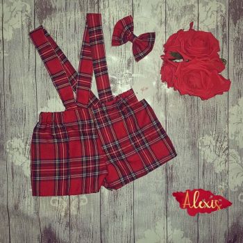 Tartan shorts with straps