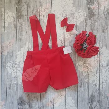 Red shorts with straps