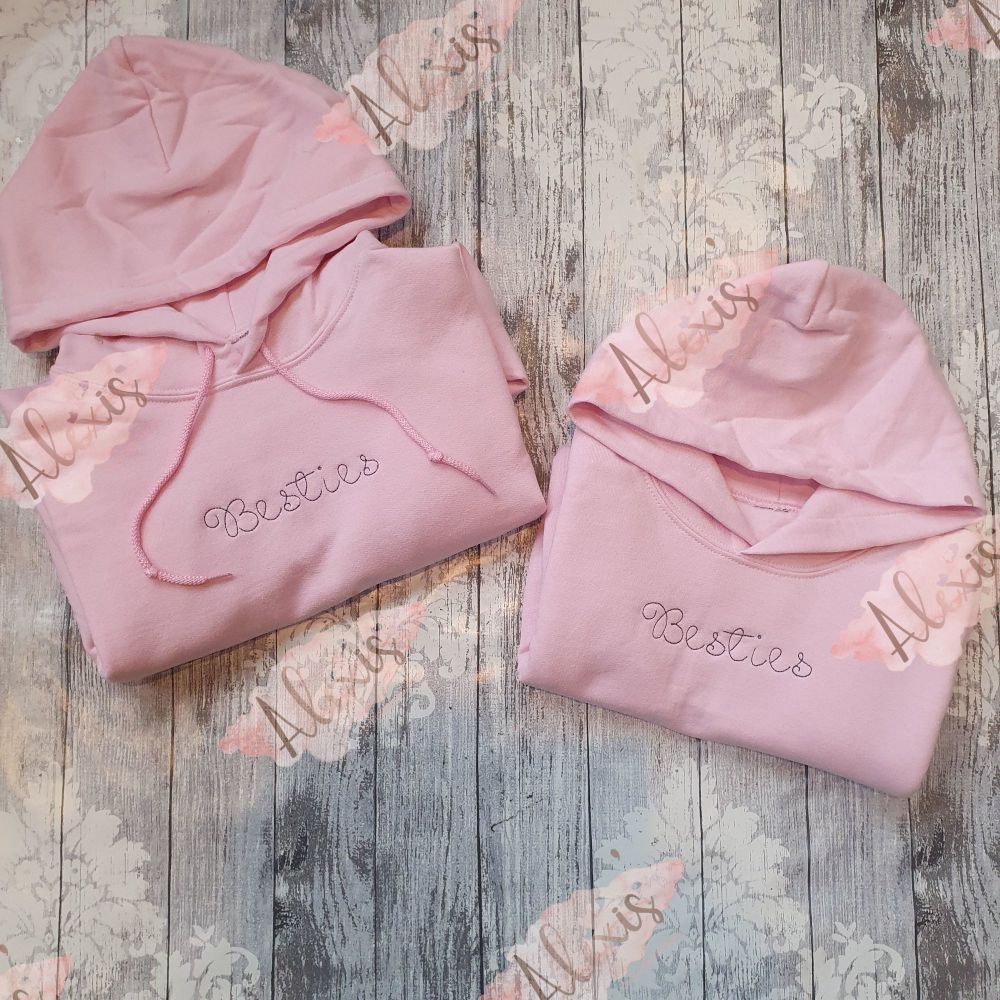 Adults pink bestie hoodie 