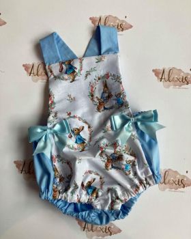 Girls peter rabbit wreath christmas romper