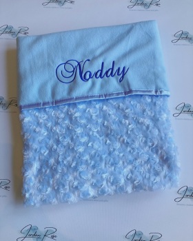 Personalised fluffy blanket blue 