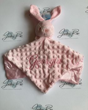 Pink personalised bunny comforter