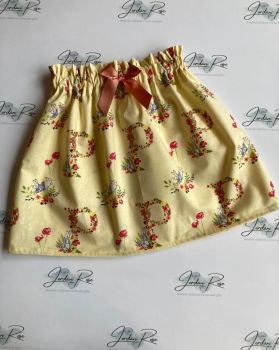 Lemon peter rabbit high waisted skirt