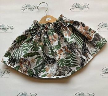 White safari high waisted skirt