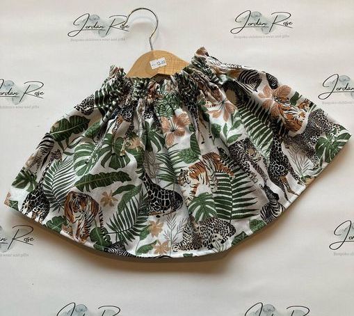 White safari high waisted skirt