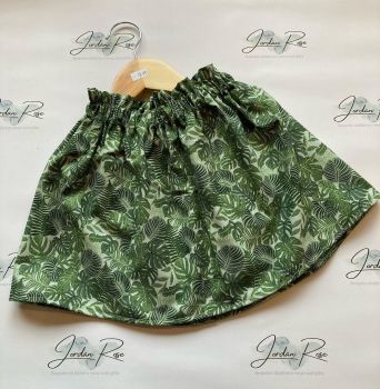 safari leaf print high waisted skirt