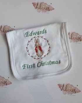 Personalised Peter Rabbit Christmas bib