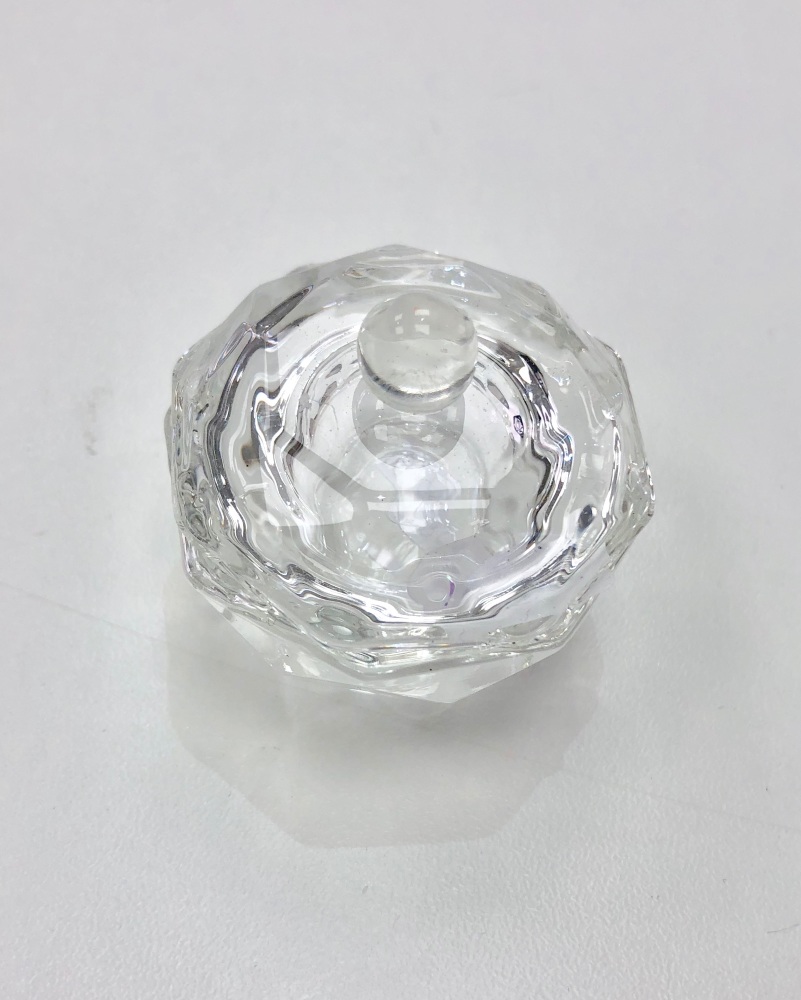 Crystal Glass Dappen Dish with Lid