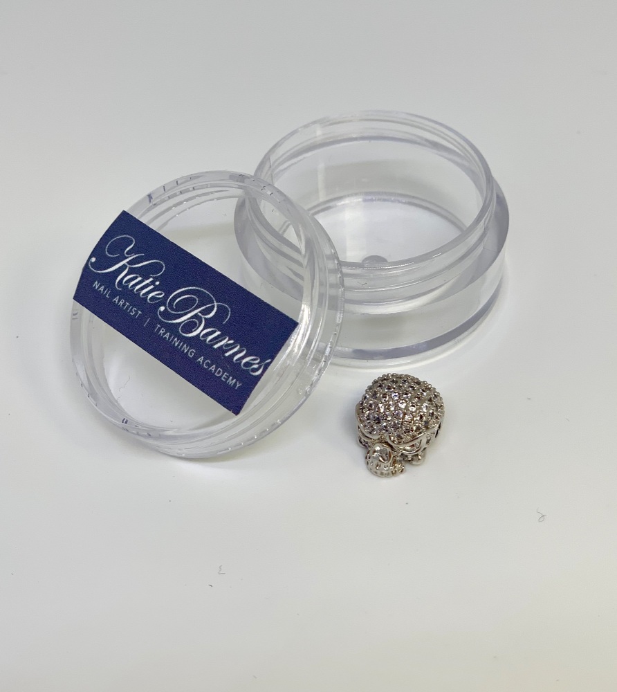Silver with Clear Cubic Zirconia Skull Nail Jewellery