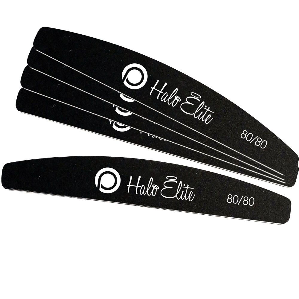 Halo Black 80/80 Nail Files - Pack of 5