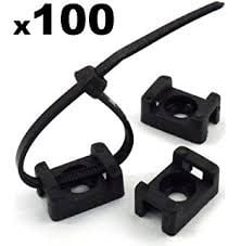 Black Nylon Cable-Tie Base 17mm. Pack of 100