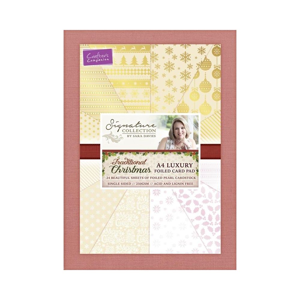 Traditional Christmas A4 Luxury Foiled Card Pad