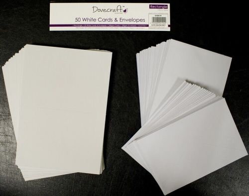 Dovecraft Rectangular Cards and Envelopes, 50 blank cards
