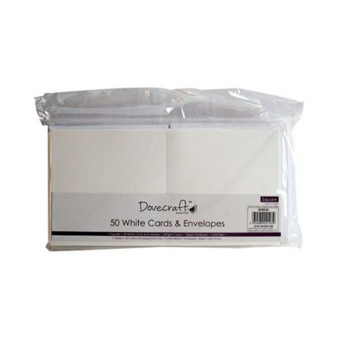 Dovecraft Square Cards and Envelopes, 50 blank cards
