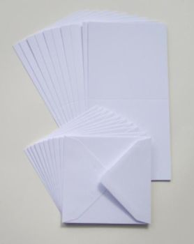 6x6" Cards & Envelopes White (50 Pack)