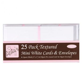 4x4" Cards & Envelopes White (25 Pack)