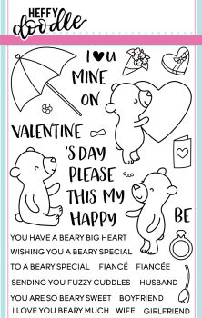 Heffy Doodle - Beary big heart clear stamps