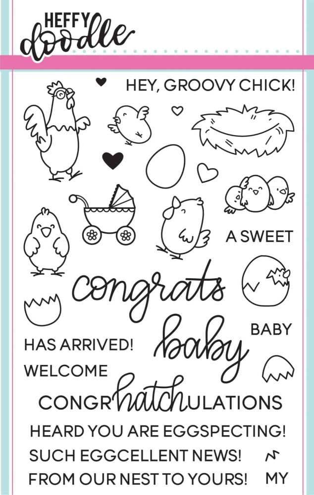 Heffy Doodle - Eggcellent news clear stamps