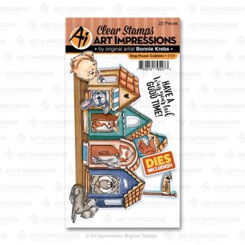 Art Impressions - Dog House Cubbie - stamp and die set