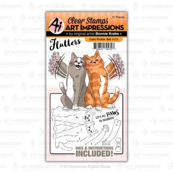 Art Impressions - Cats flutter - stamp and die set