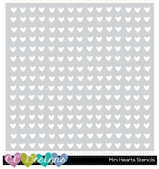 C.C. Designs - 6" x 6" Mini heart stencil