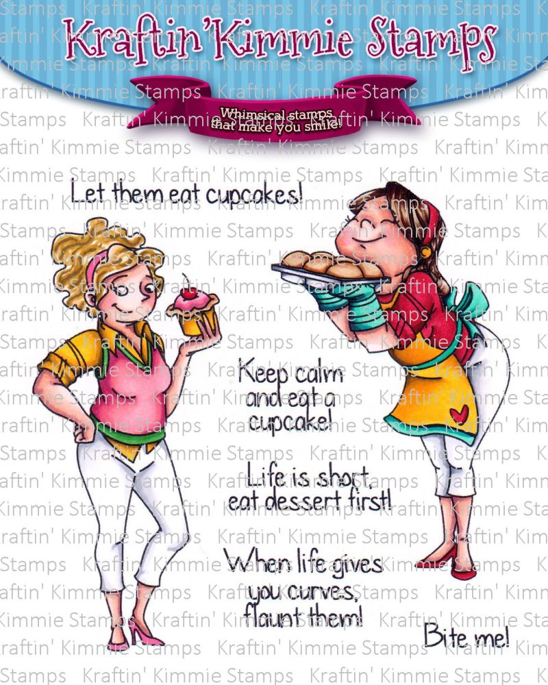 Kraftin' Kimmie - Let them eat cupcakes! clear stamp set