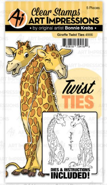 Art Impressions - Giraffe twist ties - stamp and die set
