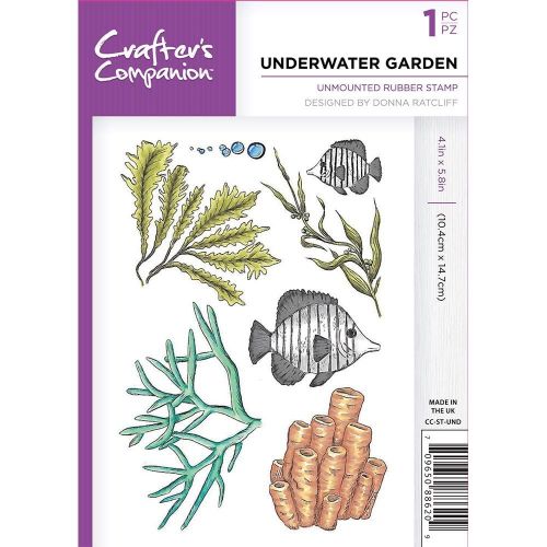 **NEW**Crafter's Companion Under The Sea A6 Rubber Stamp - Underwater Garde