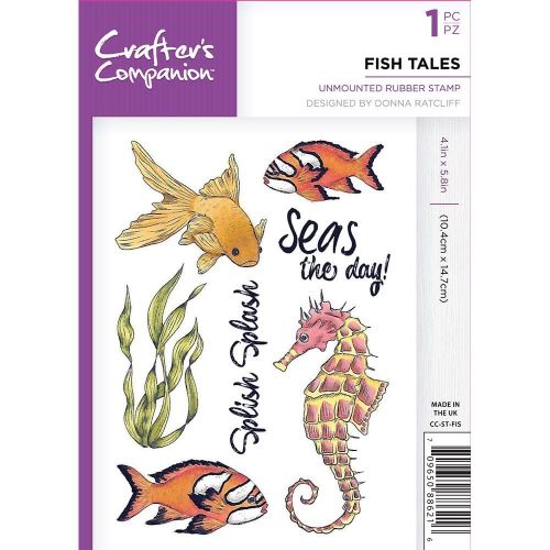 **NEW**Crafter's Companion Under The Sea A6 Rubber Stamp - Fish Tales