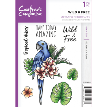 Crafter's Companion  A6 Rubber Stamp - Wild and free
