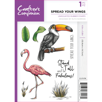 Crafter's Companion  A6 Rubber Stamp - Spread Your Wings