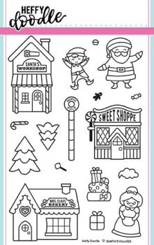 Heffy Doodle - Santa's Village clear stamps