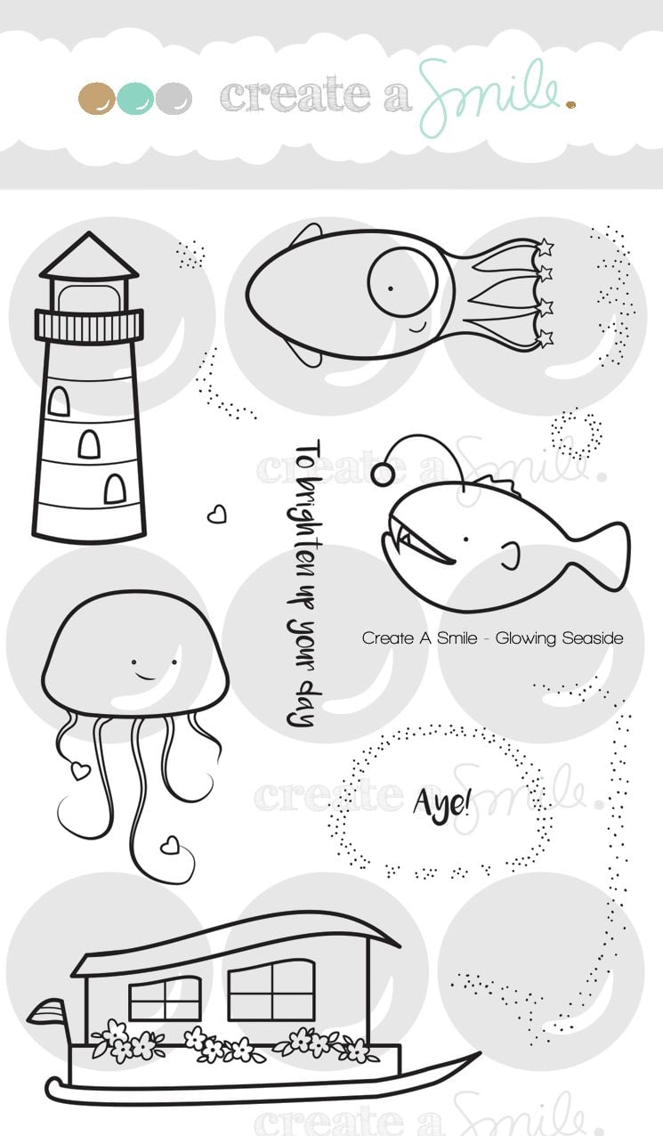 Cretate a smile - Glowing seaside clear stamp