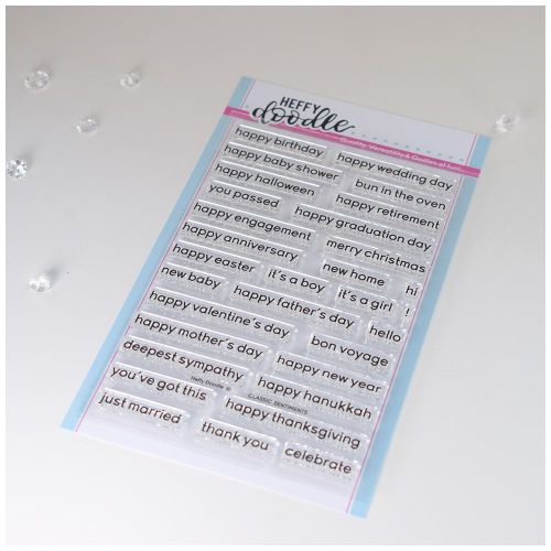 **NEW** Heffy Doodle - Classic Sentiments clear stamps