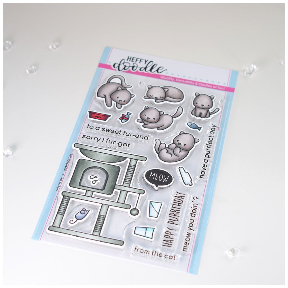 **NEW** Heffy Doodle - Purrfect Day clear stamps