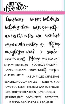 Heffy Doodle - Elfing Christmas Words clear stamps