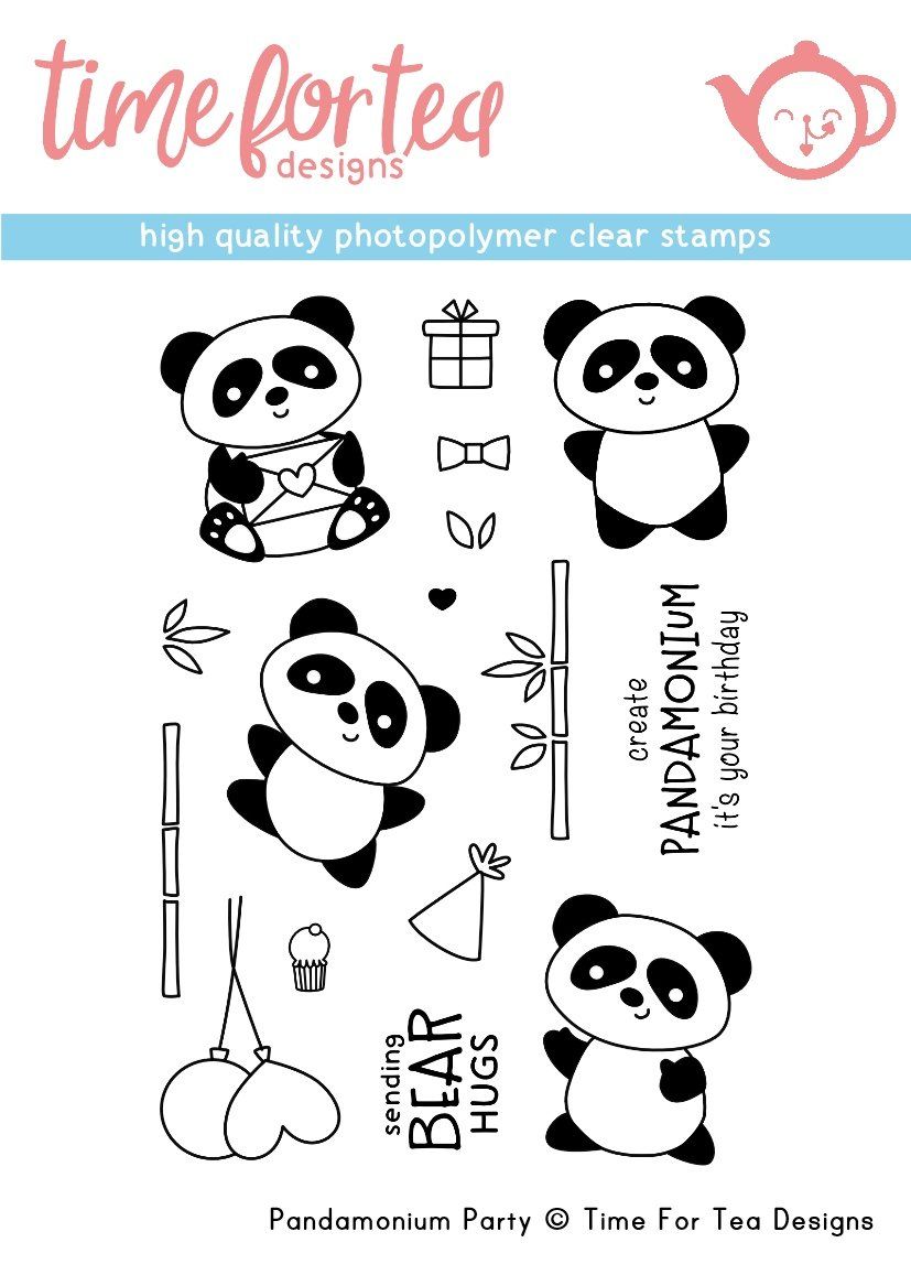 ***NEW***Time For Tea - Pandamonium Party  Clear Stamp Set