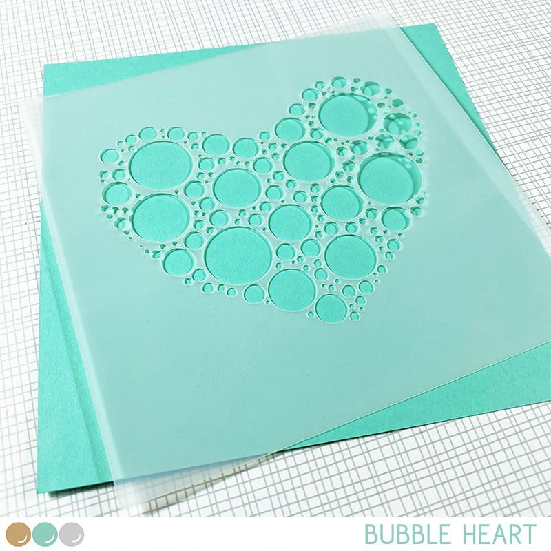 Create a smile - Bubble heart stencil