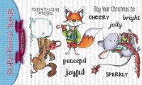 Kraftin' Kimmie - Furry Holiday Wishes! clear stamp set