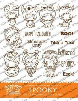Spooky Kit red rubber stamp set - The Greeting Farm