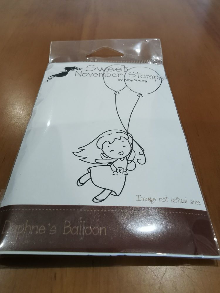 Daphne's Balloon - Red rubber stamp