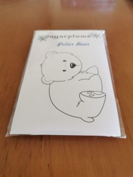 C.C. Designs - Polar bear red rubber Stamp
