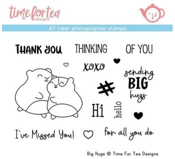 Time For Tea - Big Hugs A7 Clear Stamp Set