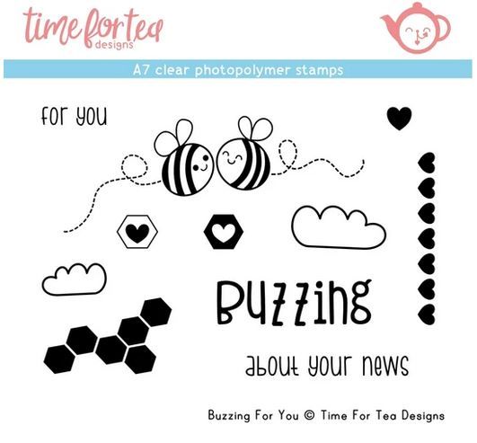 Time For Tea - Buzzing For You A7 Clear Stamp Set