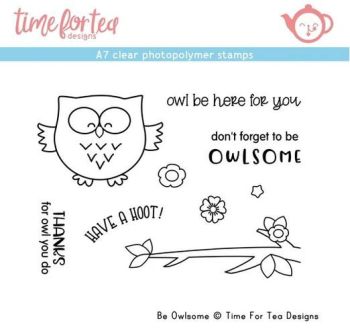 Time For Tea - Be Owlsome A7 Clear Stamp Set