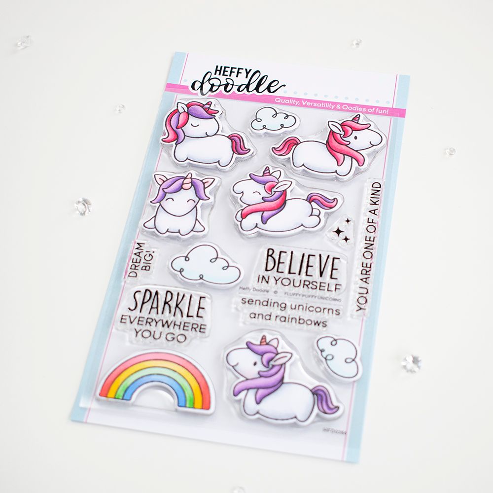 ***NEW***Heffy Doodle - Fluffy Puffy Unicorn clear stamps