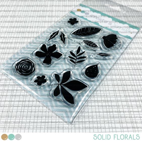 ***NEW*** Create a smile - Solid Florals clear stamp