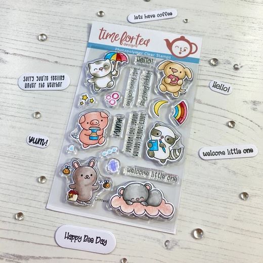 ***NEW*** Time For Tea - All occasions critters clear stamp set set