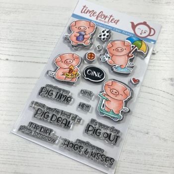 Time For Tea - Hogs & kisses clear stamp set