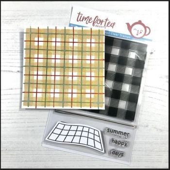 Time For Tea - Plaid Background clear stamp set